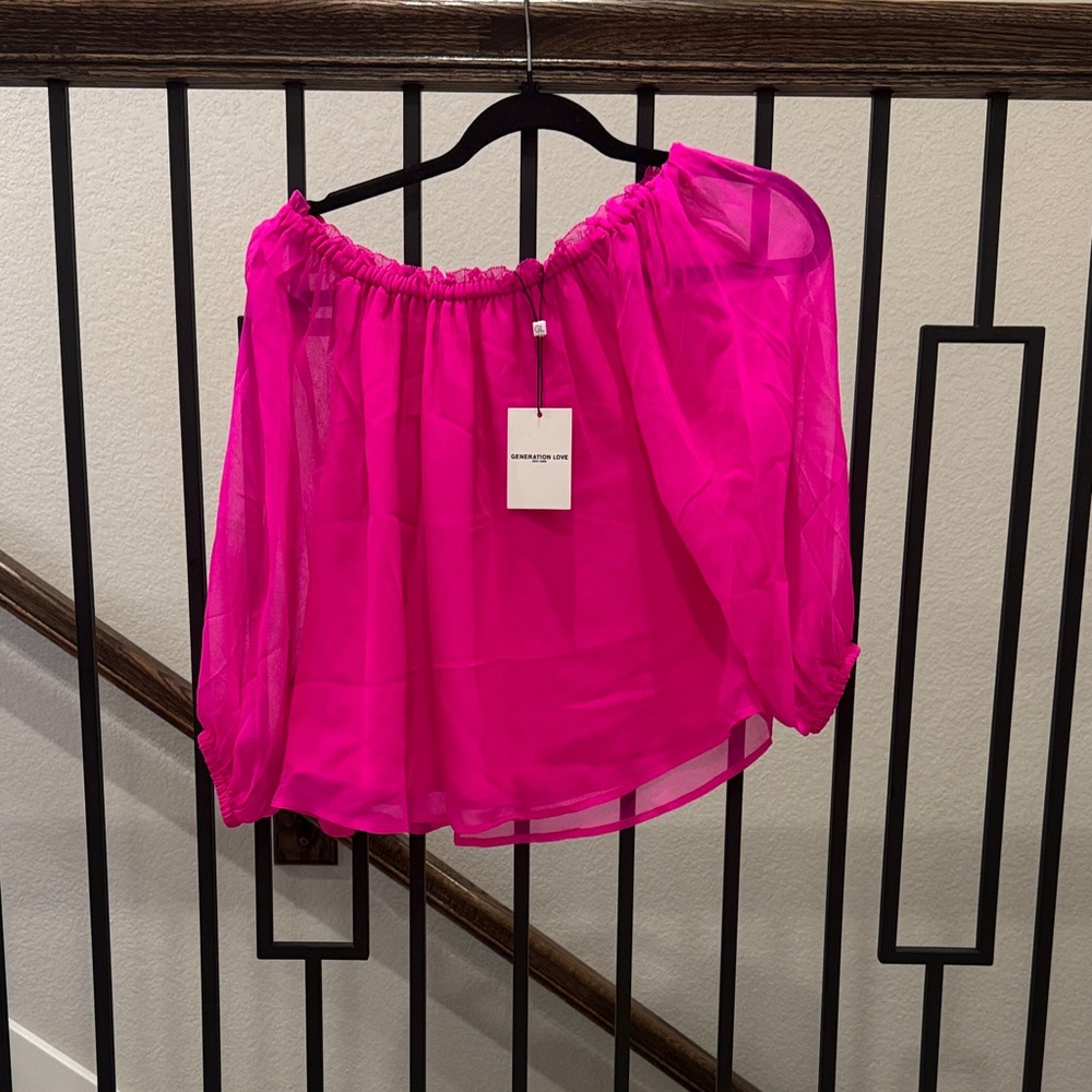 Generation Love New York Hot Pink Nora Blouse NWT